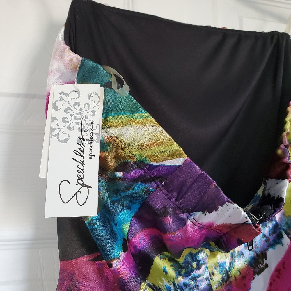 Speechless watercolor print mini dress - Picture 4 of 6